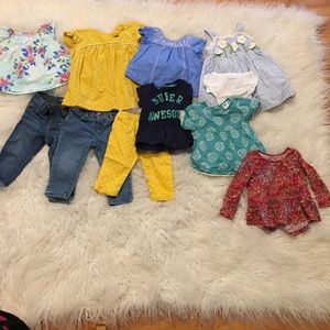 Baby girl pcs (6tops,2jeans,1pant&1 dress&bloomer)